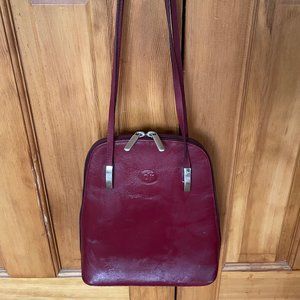 DR Del Rio burgundy leather backpack purse